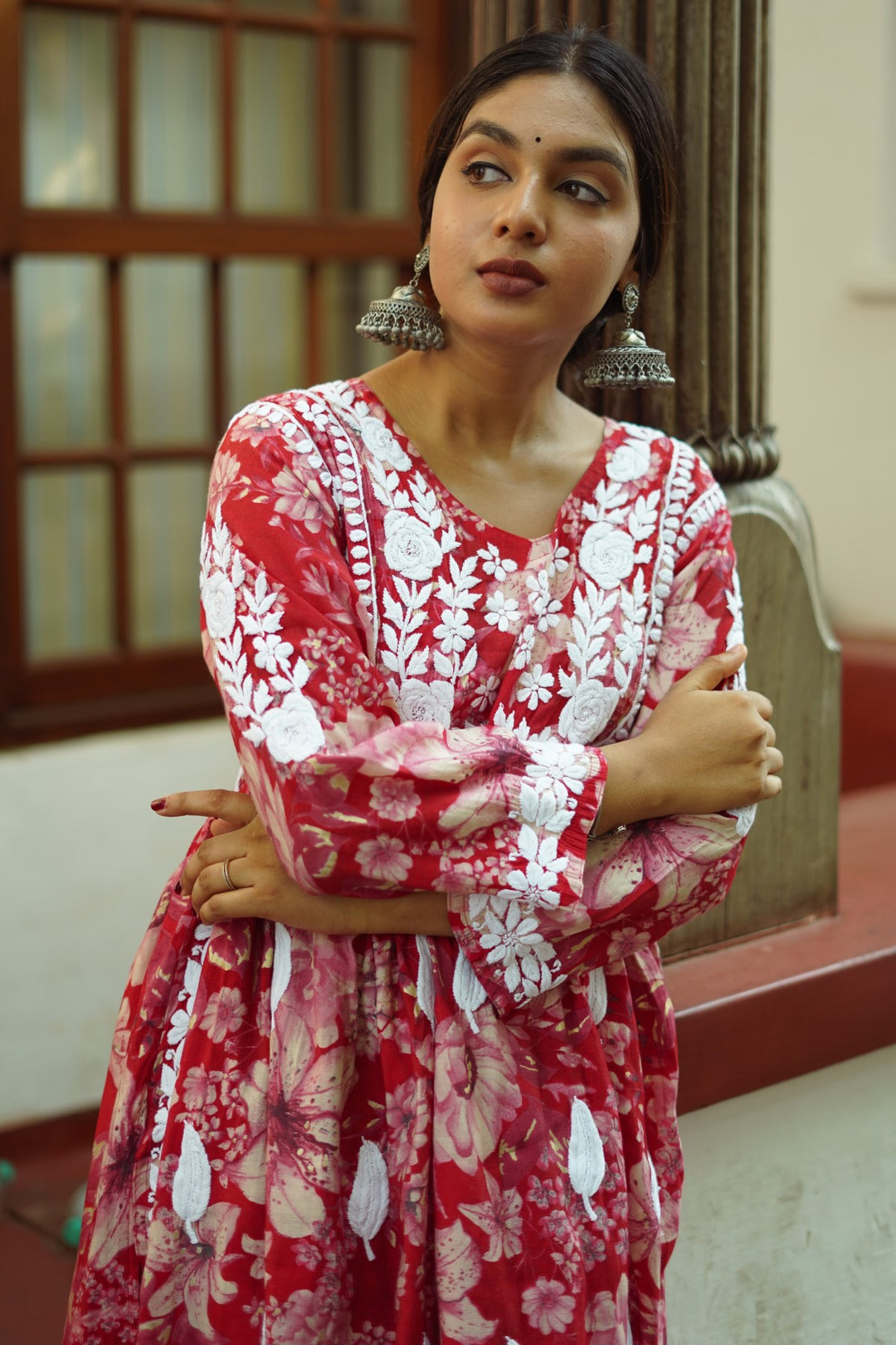 Muslin Chikankari Floral Co-Ord Set