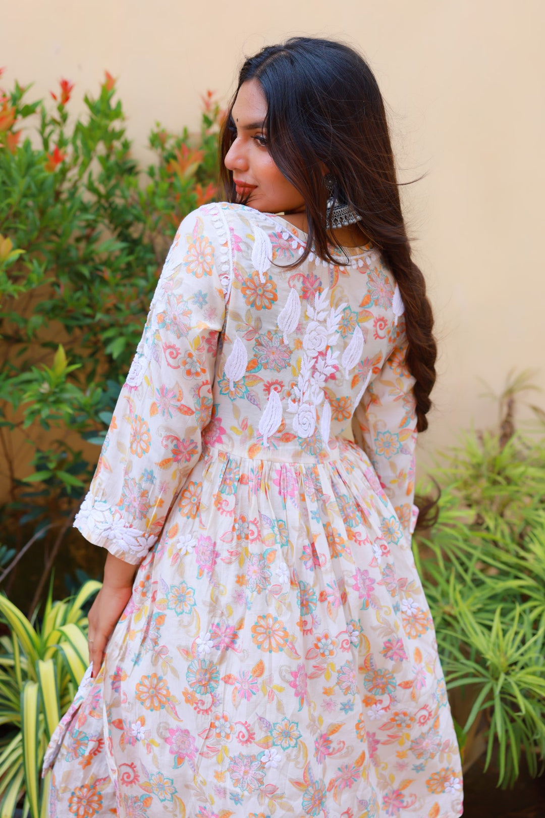 Muslin Chikankari Floral Co-Ord Set