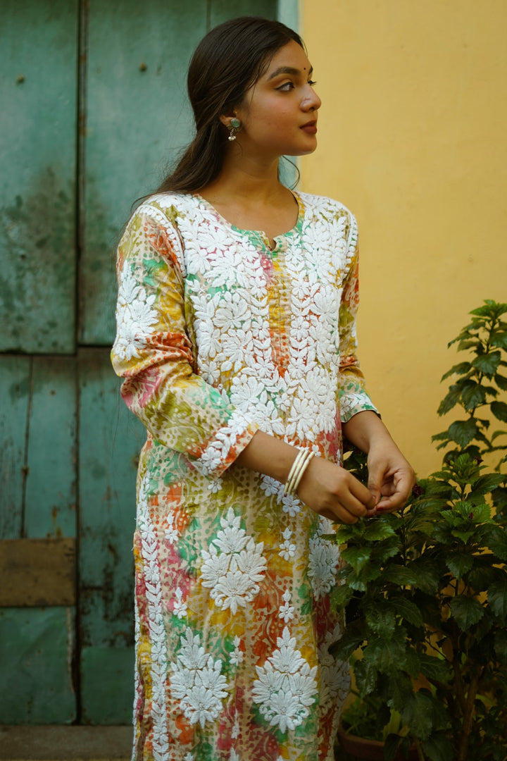 Cotton Chikankari Printed Kurta