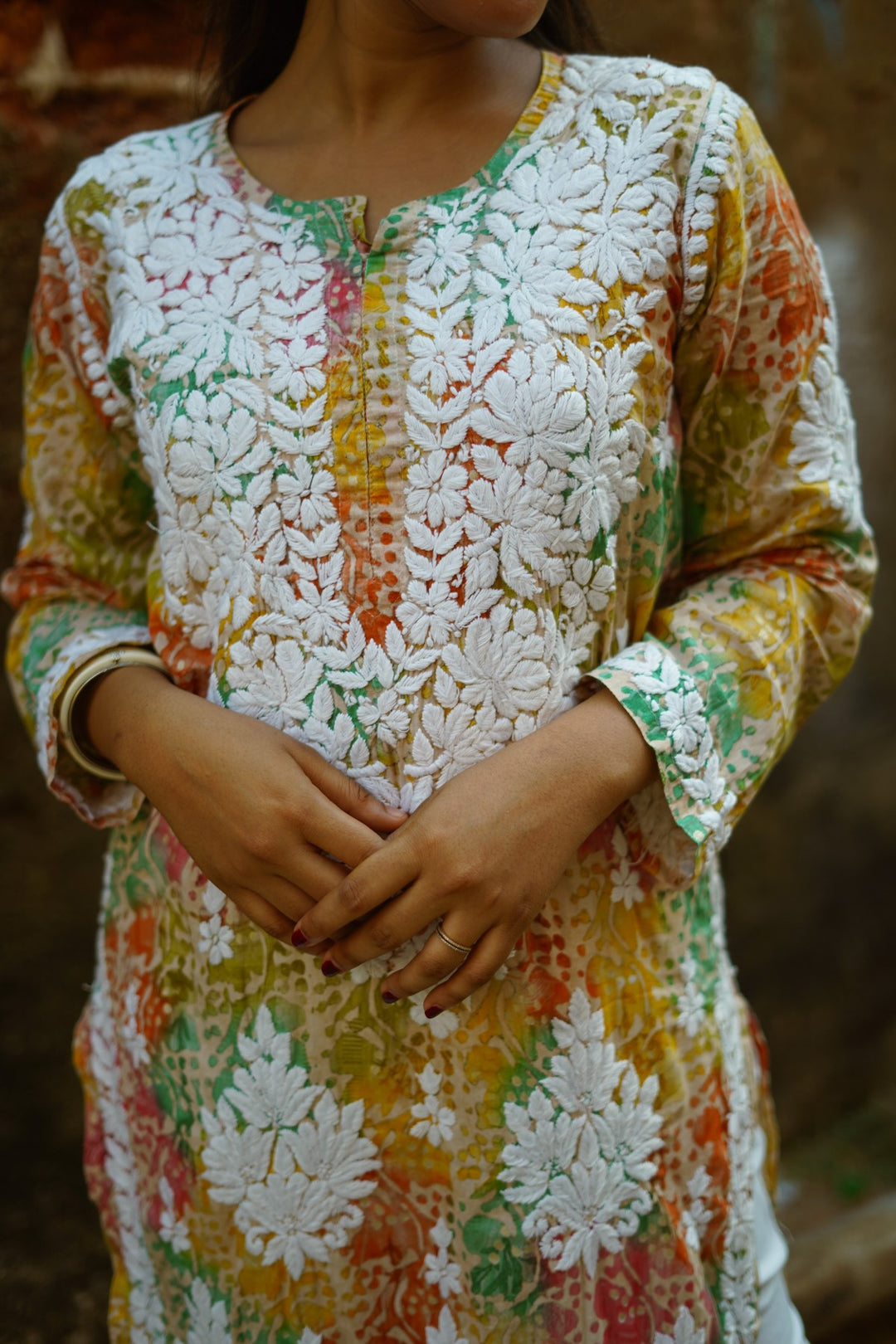 Cotton Chikankari Printed Kurta