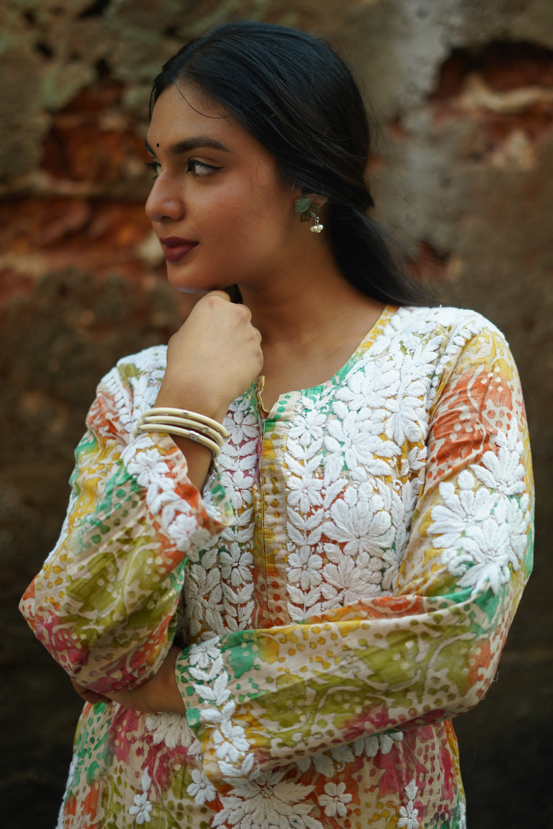 Cotton Chikankari Printed Kurta